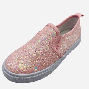 Toddler Girls' Madigan Pink Glitter Slip On Sneakers Pull On Cat & Jack Size 7